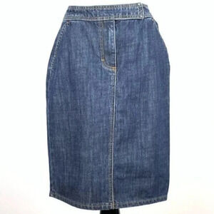 AK Anne Klein skirt size 2P blue denim pencil